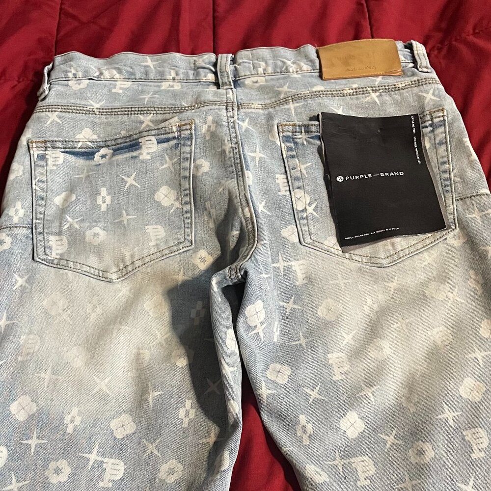 Purple Brand Jeans | New Mens Purple Brand P005 Monogram Denim (Light Indigo)